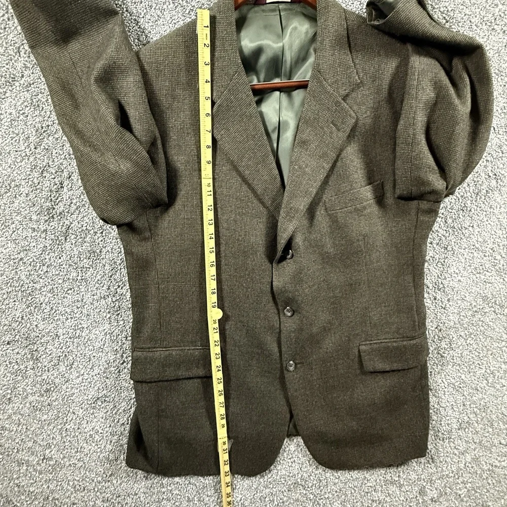 Jos A Bank 44R 100% Wool Sport‎ Coat Olive Brown Textured Blazer Men